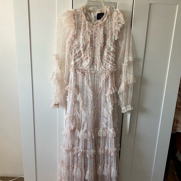 Needle & Thread Vintage Ditsy Ruffle Gown size 4 - Picture 4 of 7